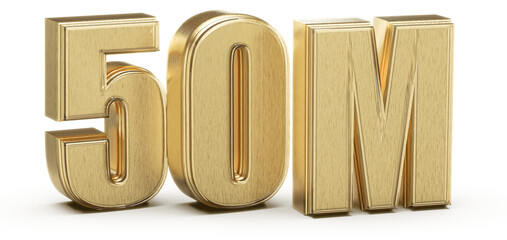 50M Follower Golden Number 3D Render