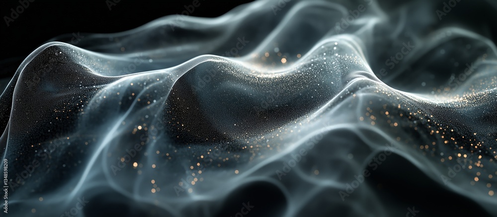 Aufkleber abstract shimmering surface with floating particles and gentle flowing forms.