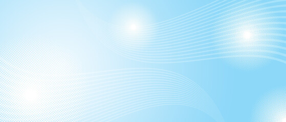 Curves lines and circles dots with Abstract light blue background. Wallpaper, graphic illustrations and copy space