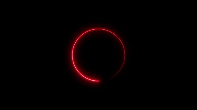 neon glowing circle with black background.