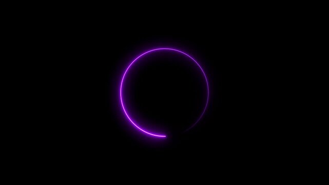 neon glowing circle with black background.