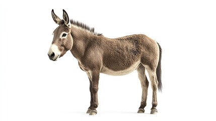 Fototapeta premium Portrait of a donkey standing isolated on transparent