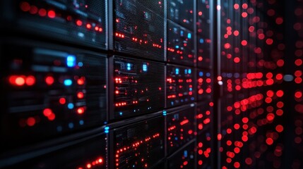 Naklejka premium Data Center Servers: Network Infrastructure and Technology