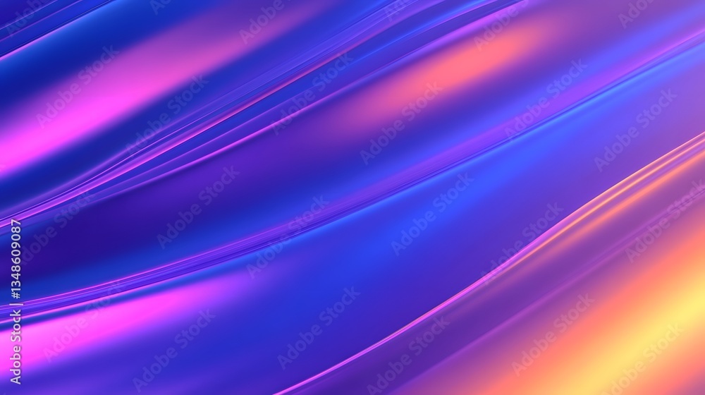 Poster abstract composition showcasing flowing lines and vibrant color gradients smoothly blended