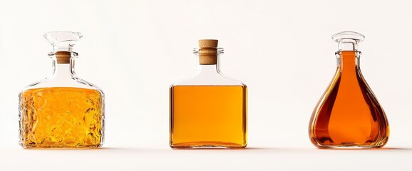 Three Glass Liquor Bottles