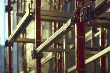 A close-up view of a city building featuring a large clock tower