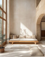 Minimalist Interior with Scandinavian Design in Soft Pastel Tones and Natural Lighting