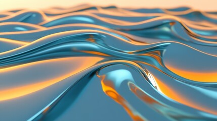 Abstract shapes waves and ripples, in cool and warm tones, movement