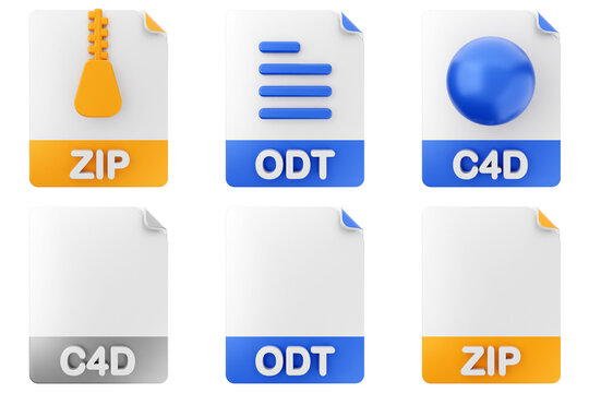 3d file format type icon zip odt c4d