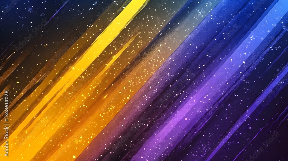 Poster diagonal colored lines with light speckles across dark backgrounds
