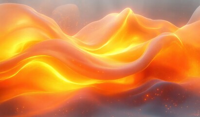 Obraz premium Abstract Orange Waves Background with Smooth Gradients and Flowing Curves