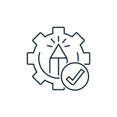 New engineering technical solution. Progress, innovation. Vector linear icon isolated on white background.