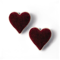 Obraz premium Two Red Velvet Hearts with White Trim