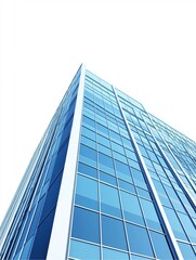 Modern Architectural Marvel: A soaring skyscraper with a glass facade. The building's clean lines and modern design exude a sense of progress and innovation. 