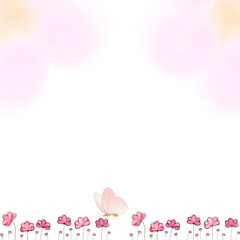 Obraz premium pink background with hearts and flowers
