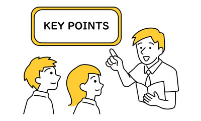 学生が教師の説明を聞いているイラスト