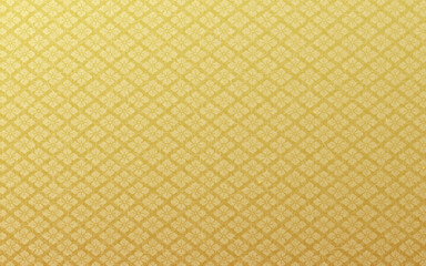 シームレスな和柄和紙に金箔のパターン。金色、花菱模様。