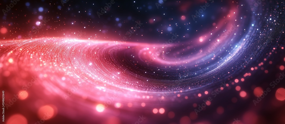 Aufkleber abstract cosmic swirl with sparkling particles in deep space background.