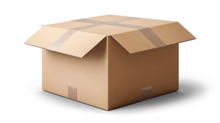 A Cardboard Box on a White Background