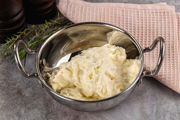 Italian soft young cheese stracciatella