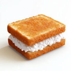 Fototapeta premium Detailed 3D Render of Katsu Sando with Pork and Creamy Filling