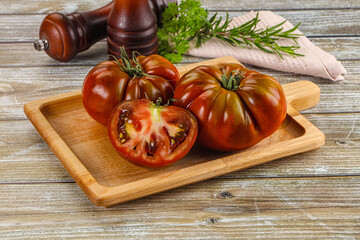 Organic juicy ripe red tomatoes