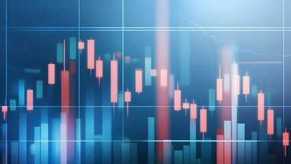 Dynamic Business and Finance Background with Candlestick Chart