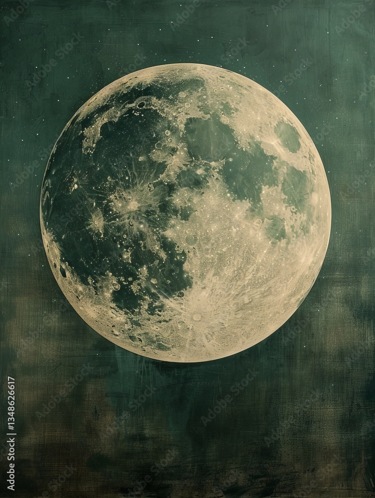 Poster moon, with a soft gradient transitioning