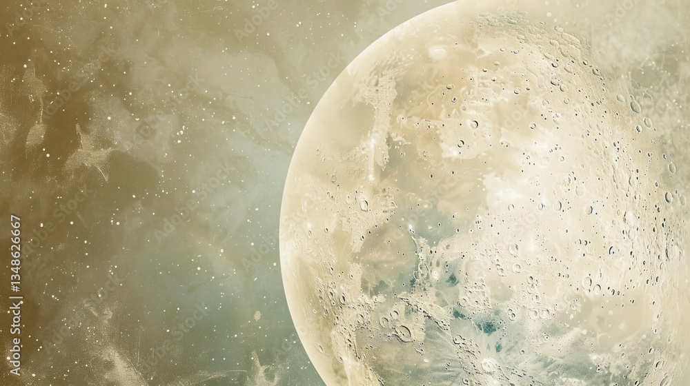 Poster moon, with a soft gradient transitioning
