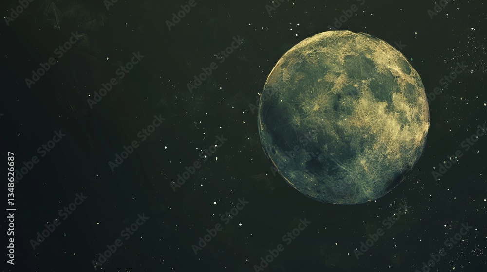 Poster moon, with a soft gradient transitioning