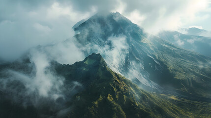 clouds over mountain
