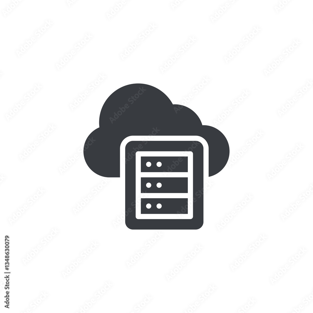 Aufkleber cloud with a server rack vector icon