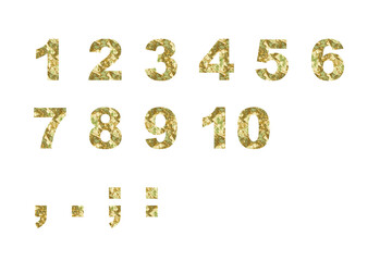 数字 1 金箔のテクスチャー