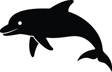 Fototapeta premium Playful Dolphin Silhouette Marine Mammal Leaping, Underwater Wildlife, Ocean Creature