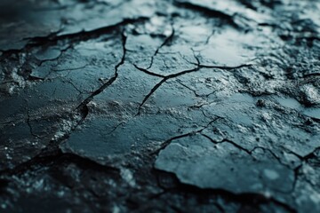 Fototapeta premium Textures and patterns emerge from cracked wet earth after a heavy rain in a desolate landscape