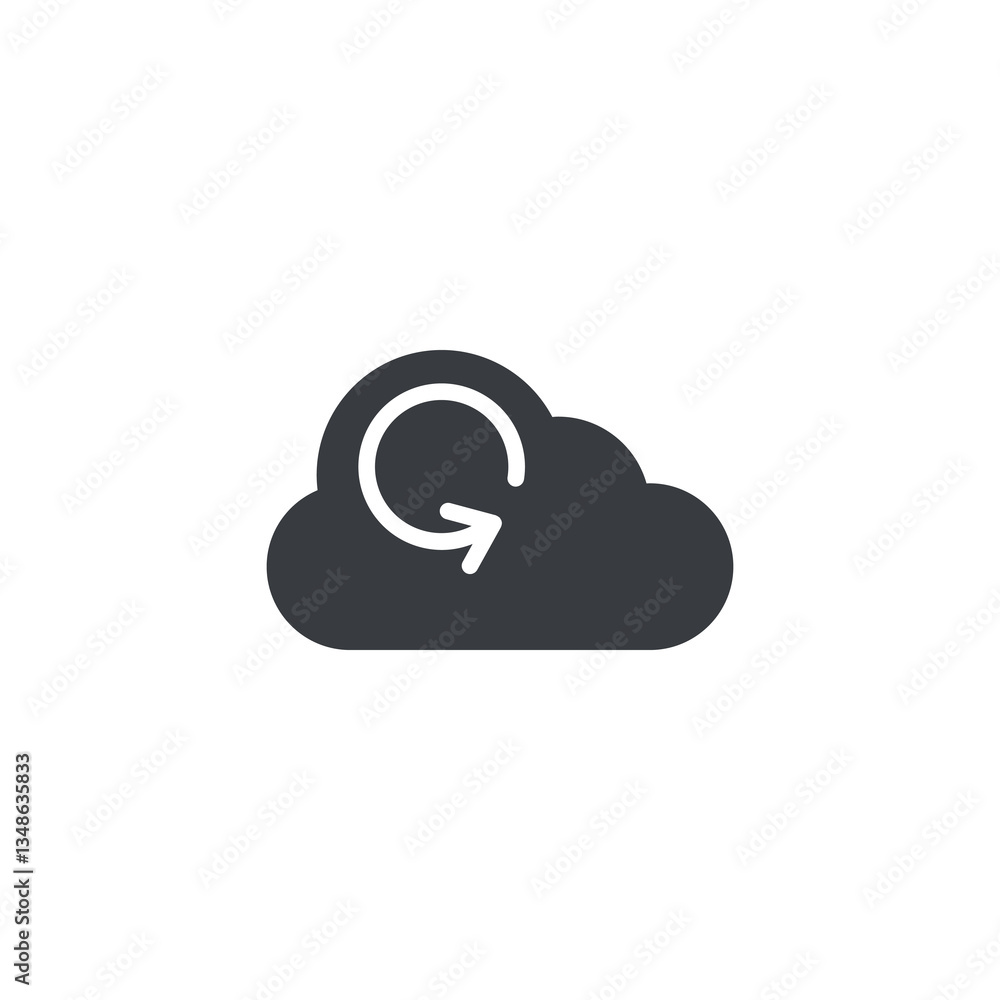 Poster cloud with an update arrow vector icon