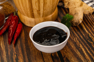 Asian unagi sauce in the bowl