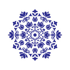 Floral mandala vector design on white background