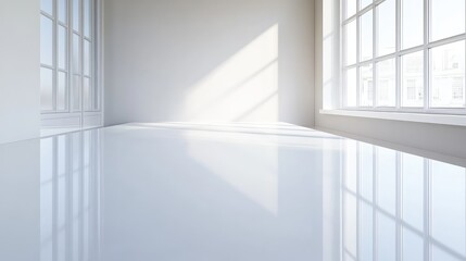 Obraz premium A bright and sterile laboratory countertop with clean white surfaces and a neutral background, perfect for scientific or medical themes.