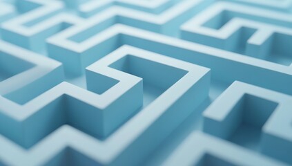 Complex light blue maze design