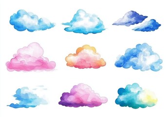 Colorful Watercolor Clouds
