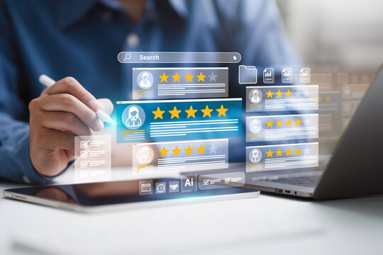 HR use technology ai for Human resource management and hiring concept. Online work service, freelance. Job interview, recruitment agency and customer analytics and online survey form checklist.