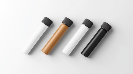 Naklejka premium A customizable packaging tube with a simple design, placed on a clean background, offering space for branding, text, or design elements.