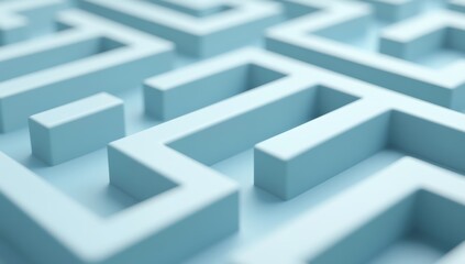 Abstract light blue maze