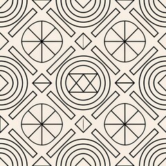 Naklejka premium a repeating pattern of geometric shapes and lines in a seamless, abstract design