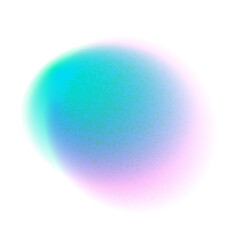 Green pink circle gradient noise gradation. Abstract color watercolor blur mesh shape on white background. Gradient aura, grain neon blob with noise effect vector illustration.