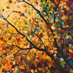 Leaves rustling in autumn breezes 
