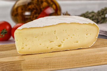 Soft brie cheese with mold
