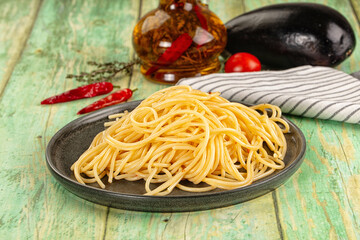 Italian pasta spaghetti with oil