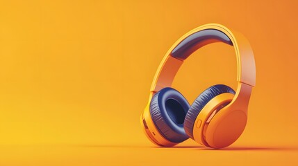 Naklejka premium A blue headphones on a window sill